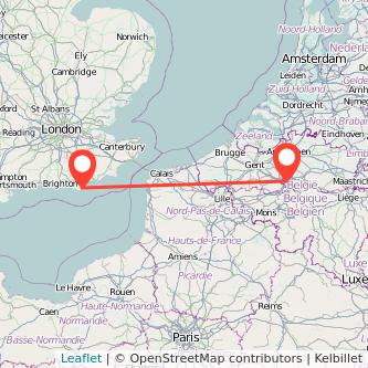 Eastbourne Brussels train map