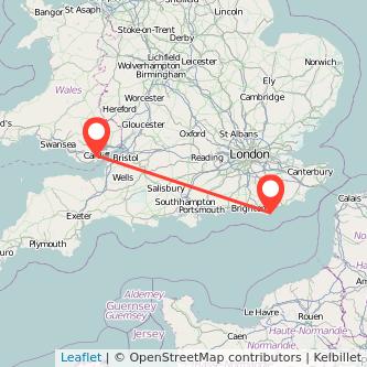 Eastbourne Cardiff train map