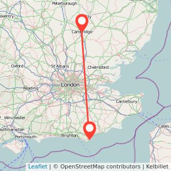 Eastbourne Cambridge train map