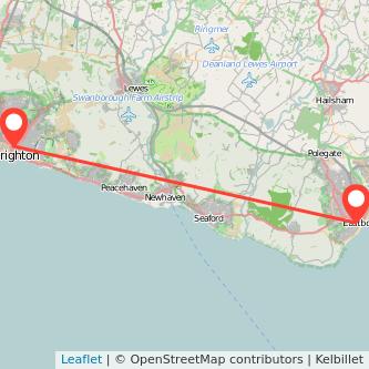 Eastbourne Brighton train map