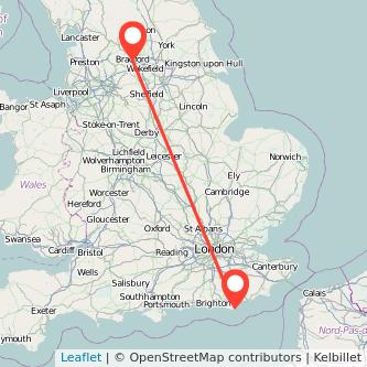 Eastbourne Bradford train map