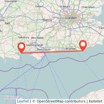 Eastbourne Bournemouth train map