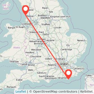 Eastbourne Blackpool bus map