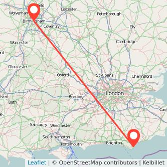 Eastbourne Birmingham train map