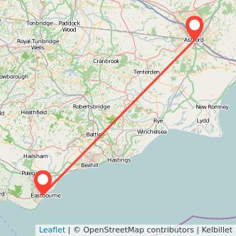 Eastbourne Ashford train map