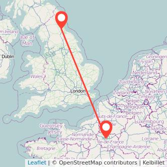 Durham Paris train map