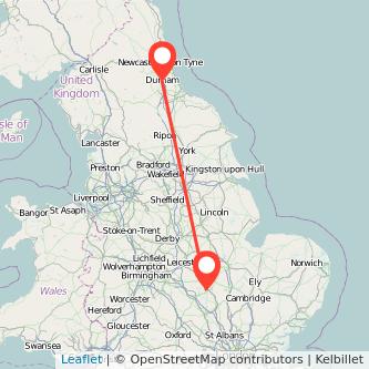Durham Wellingborough train map