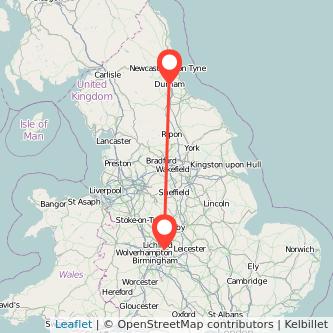Durham Tamworth bus map