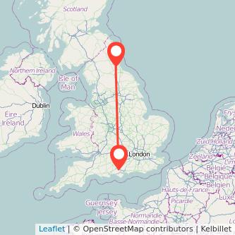 Durham Southampton train map