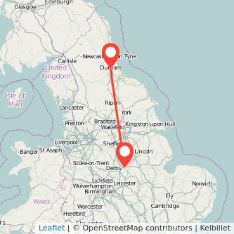 Durham Nottingham bus map