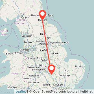 Durham Northampton train map