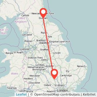 Durham Milton Keynes train map