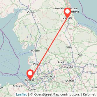 Durham Liverpool train map