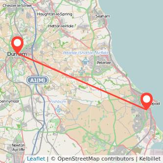 Durham Hartlepool bus map