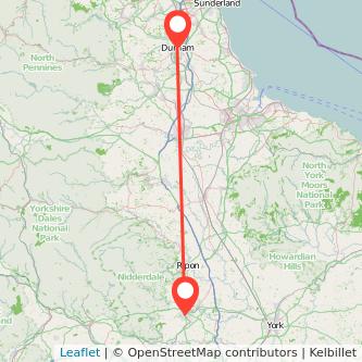 Durham Harrogate train map