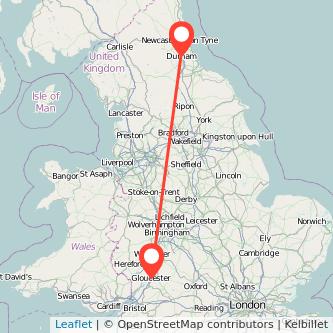 Durham Gloucester train map