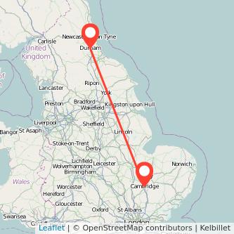 Durham Cambridge train map