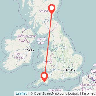 Dundee Plymouth train map