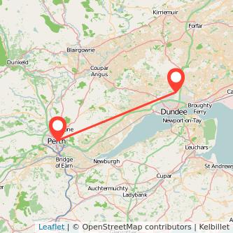 Dundee Perth bus map