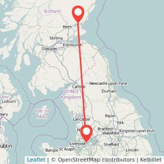 Dundee Newton-le-Willows train map