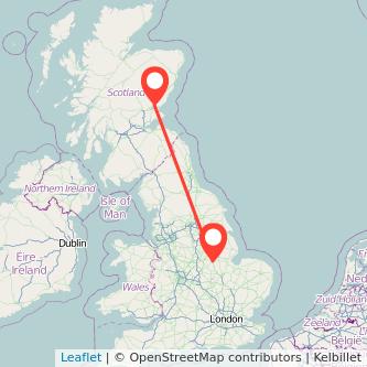 Dundee Grantham train map