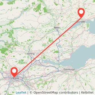 Dundee Glasgow bus map