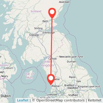 Dundee Blackpool train map