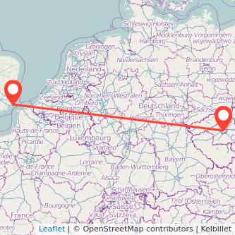 Dover Prague bus map