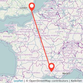 Dover Avignon train map