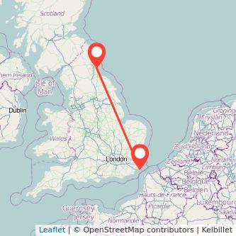 Dover Sunderland train map