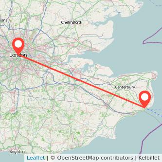 Dover London train map