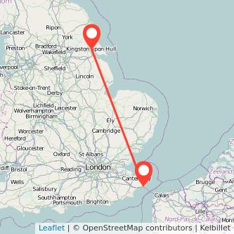 Dover Hull train map