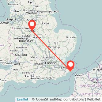 Dover Derby train map