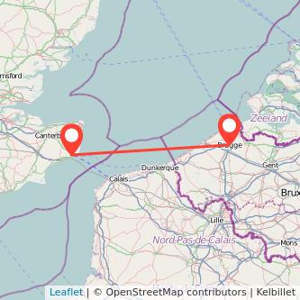 Dover Bruges bus map