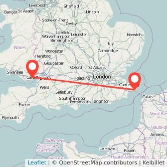 Dover Cardiff train map