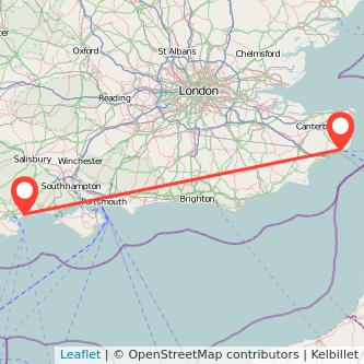 Dover Bournemouth train map