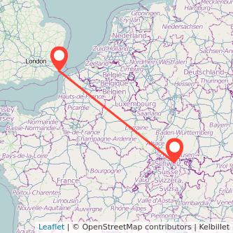 Dover Zurich train map