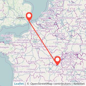Dover Geneva train map