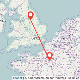 Doncaster Paris train map