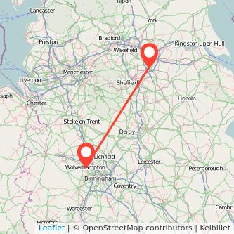 Doncaster Wolverhampton train map