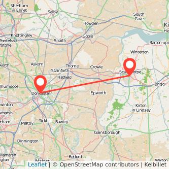 Doncaster Scunthorpe train map