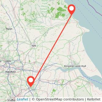 Doncaster Scarborough train map