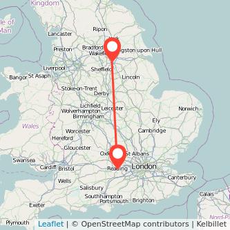 Doncaster Reading train map