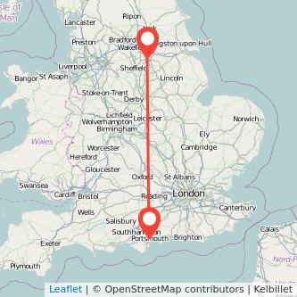 Doncaster Portsmouth train map