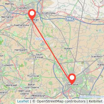 Doncaster Pontefract train map