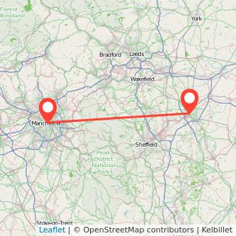 Doncaster Manchester train map