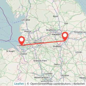 Doncaster Liverpool bus map