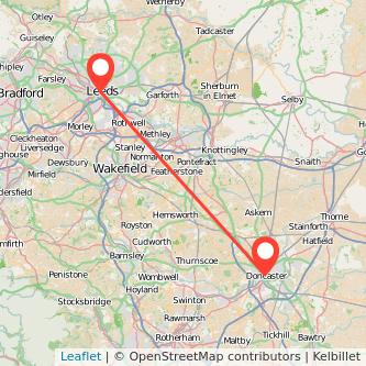 Doncaster Leeds train map