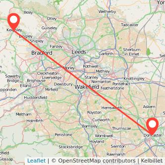 Doncaster Keighley train map