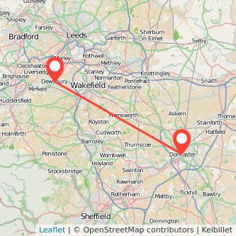 Doncaster Dewsbury train map